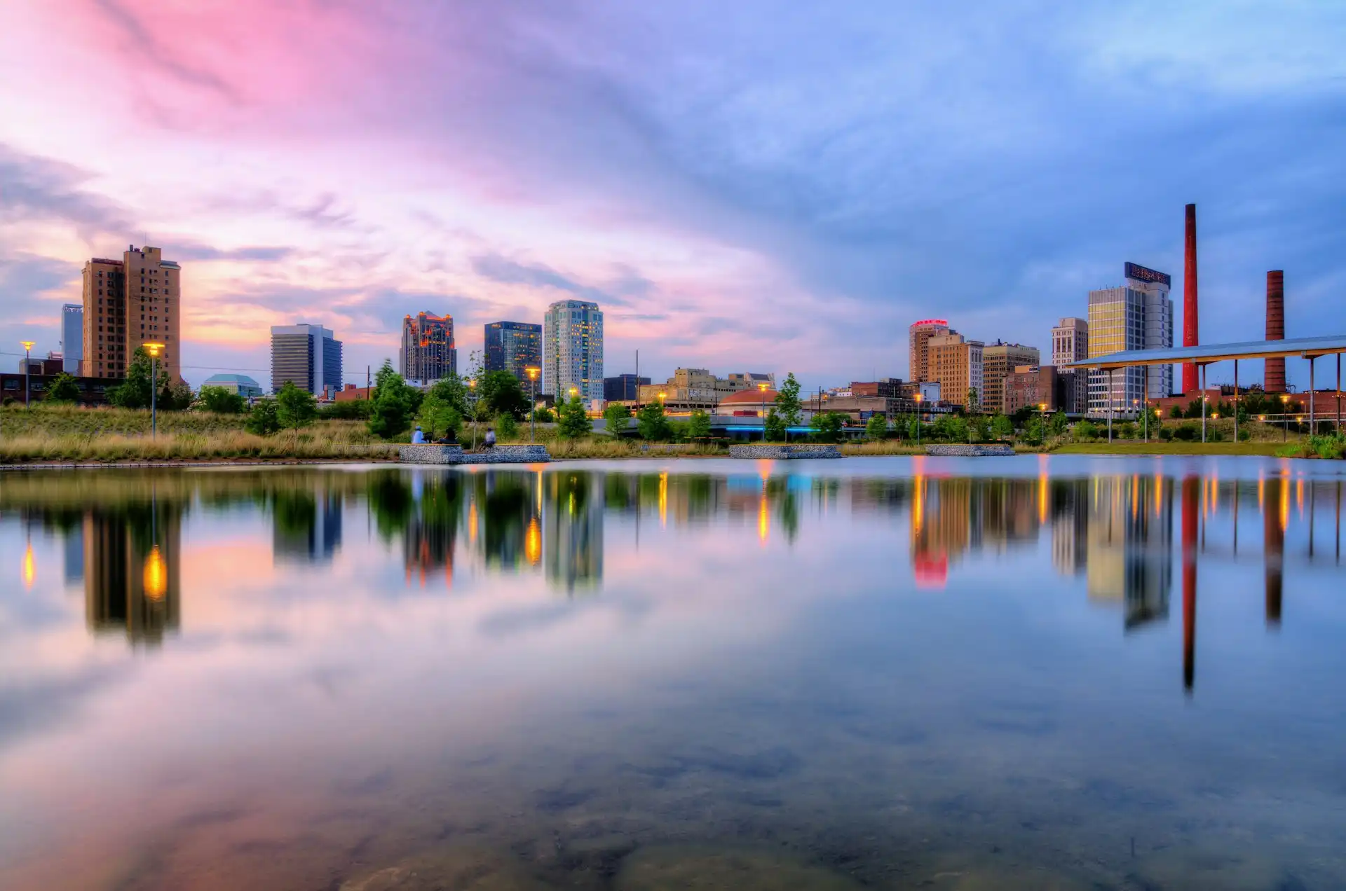 Birmingham commercial real estate buildings and business districts